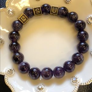 LSU Amethyst Bracelet